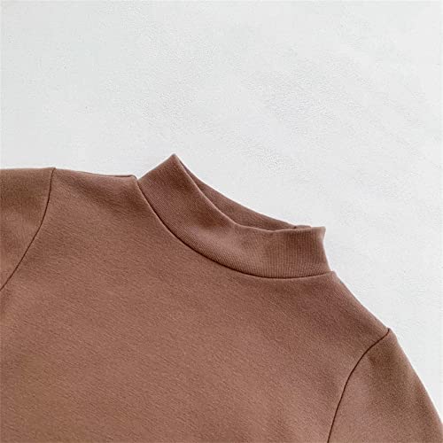 Toddler Baby Color Solid Long Sleeve Blouse Tops Pullover Sweatshirt Warm Fall Outfits Tops for Boys Girls3