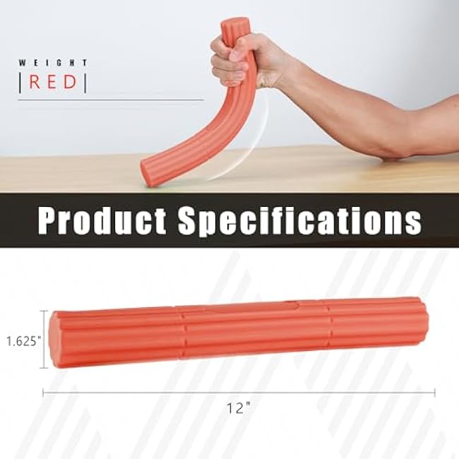 Flex Therapy Bar£¬Tennis Elbow Therapy Bar,Relieve Tendonitis Pain & Improve Grip Strength, Resistance Bar for Golfers Elbow, Tendonitis, Wrist, Forearms Pain Relief