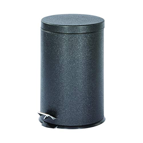 Daewoo Glace Noir 20L Kitchen Bin,Sturdy Trash Can with Foot Pedal, Made from Oxidation Resistant Tin Metal, Hygienic Design Prevents Spreading Germs, 45cm - (Black)