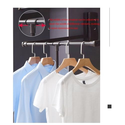 Barre de penderie extensible marron en aluminium robuste pour votre dressing de 31 à 121 cm