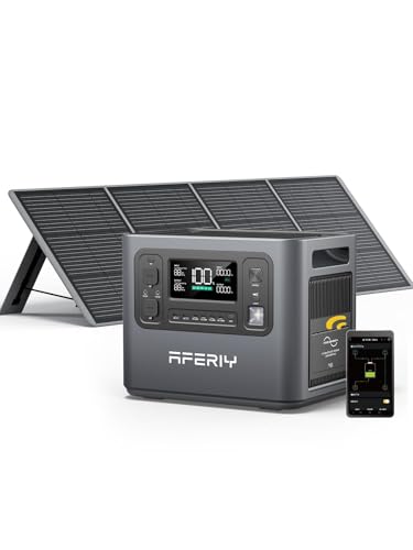 Image of AFERIY Solar Generator P210 with 200W Solar Panel 2400W Portable Power Station 2048Wh | AC Output with 120V,2400W,Solar Generator for Home Use,Outdoor Camping,Power Outage, Camping,Emergencies