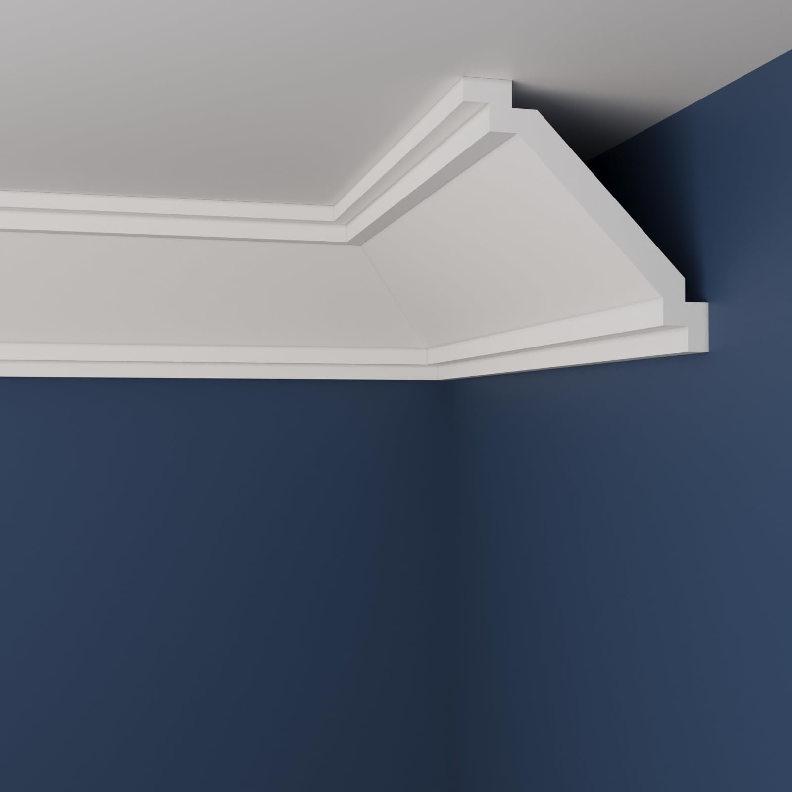WOLDECOR Premium XPS Coving Cornice – Lightweight Decorative Coving for Ceilings, Durable Cornice Moulding Trim, Paintable XPS Ceiling Coving for Modern Home Interiors (WM04, 16 Meters)
