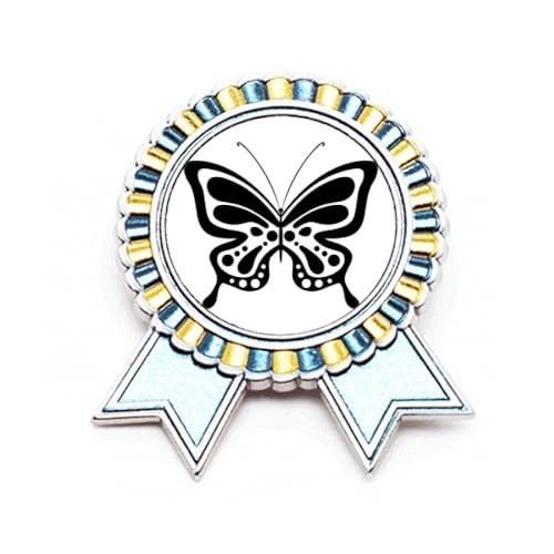 Broche noire en métal style dessin animé épuré taille M pour récompense