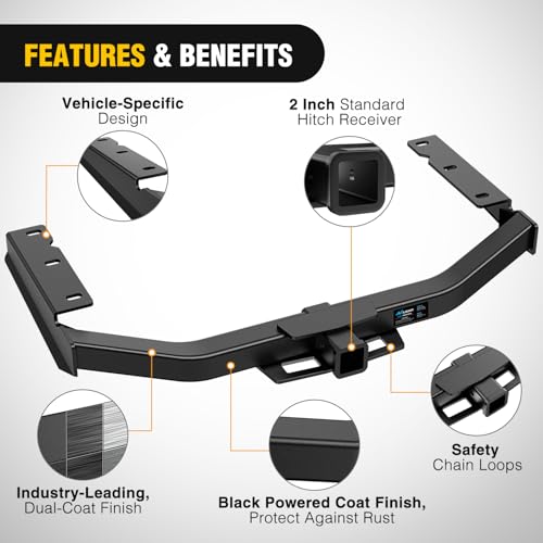 Image of Nilight Class 3 Trailer Hitch Fits Toyota Highlander 2020 2021 2022 2023 2024 2025 (Not Fit XSE Models) 2 inch Hitch Receiver Multi-Fit Hitch to Receive Ball Mount Cargo Carrier Bike Rack Tow Hook