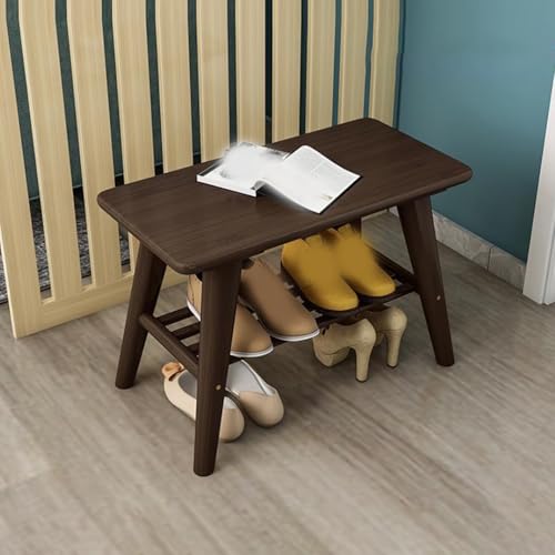 Banc en bois réglable hauteur organisateur chaussures pour lit