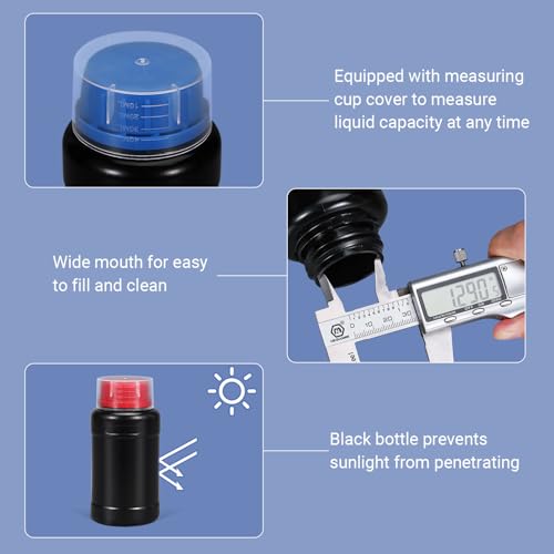 image for ASEVAT 16.9oz/500ml HDPE Darkroom Chemical Storage Bottles Photographi