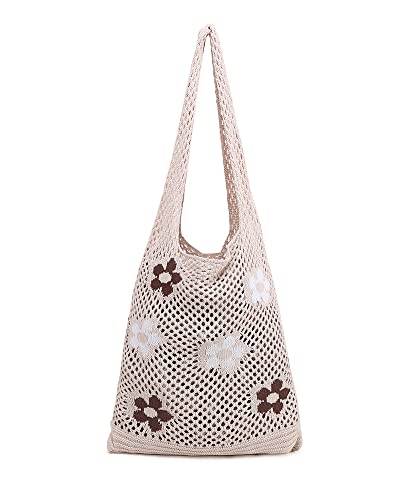 Image of ENBEI Beach Bag Crochet Tote bag for Women,Aesthetic Boho Large Bag,Foldable&Lightweight,Shopping,Beach,Travel,Daily Use