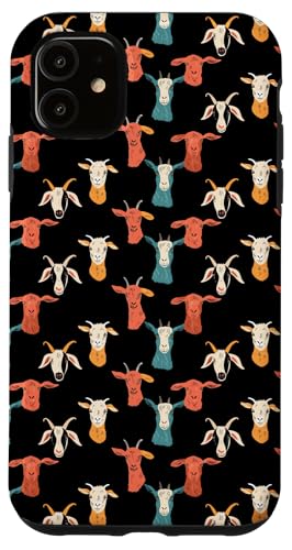Carcasa para iPhone 11 Cabras Vintage Farm Funny Pattern Farming Farmer