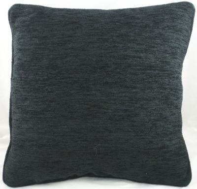 Coussins carrés en tissu chenille noir 22x22 grand format pour canapé et lit