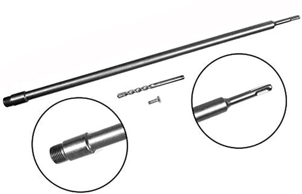 Vetrineinrete® Asta barra 600 mm per fresa carotatrice con attacco sds plus M22 e punta fai da te A89