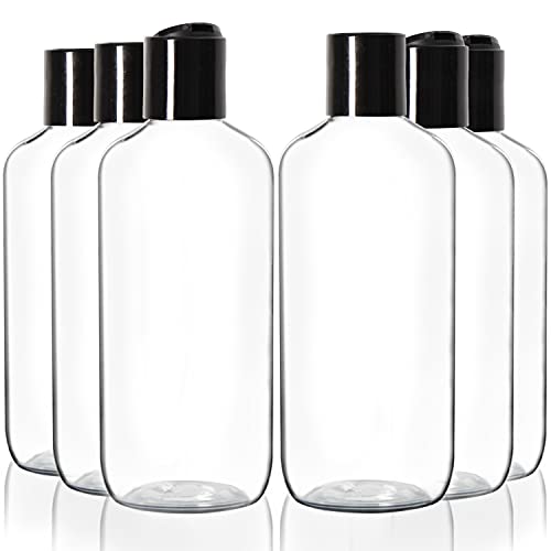 Youngever 10 Pack 8 Ounce Empty Squeeze Containers with Disc Cap, Plastic Bottles with Disc Top Flip Cap, Refillable Cosmetic Bottles, Squeeze Containers