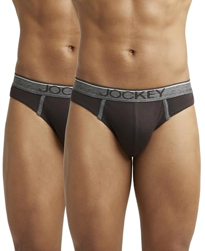 Image of Jockey 8044 Men's Super Combed Cotton Rib Solid Brief with Ultrasoft Waistband (Pack of 2)