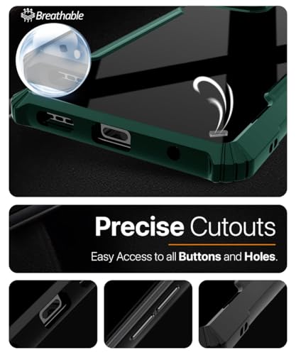 Image of WOW IMAGINE PC,TPU Shock Proof Clear Protective Back Case For Realme 14X 5G|Realme Narzo 80X|P3X-Airedge Technology|360 Degree Camera Protection|Transparent Hybrid Back Case Mobile Cover-Green