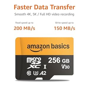 Alternative view of Amazon Basics 256GB microSDXC Card with Adapter, Read Speed Up to 200MB/s, 1-Pack