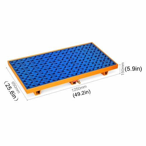 Piattaforma di sollevamento industriale per tamburo dell'olio con vassoio modulare per depositi a prova di perdite con valvola di scarico (LBB49 2X25.6X7.9 pollici)