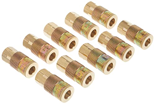 Milton (785) 1/4" Fnpt Female T-Style Air Compressor Quick Connect Fitting Coupler (10 Pieces) , Blue #TOP15