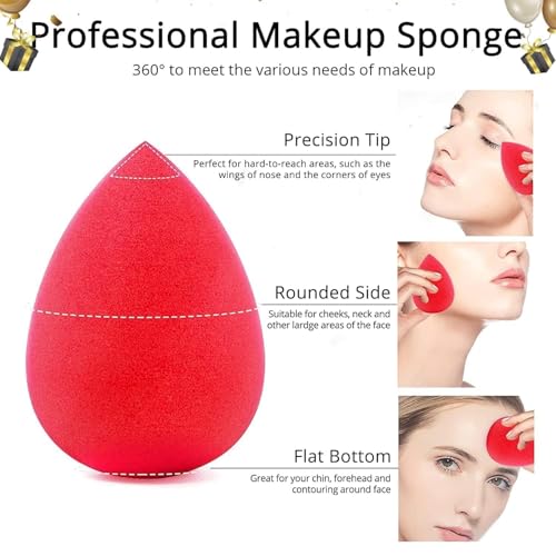 Image of Makeup Sponge Beauty Blender - Soft Latex Free Foundation Blender Sponge for Liquid, Cream & Powder Makeup - Teardrop Shape Makeup Blending Sponge for Flawless Finish (Random Color As Per Availability, 1 Pc)