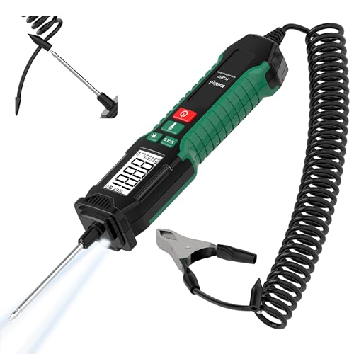 Stylo Testeur de Circuit de Automobile 0,8V-100V DC, Testeur de Circuit Numérique à Écran LCD Rétroéclairé, Testeur de Lumière à Buzzer avec...