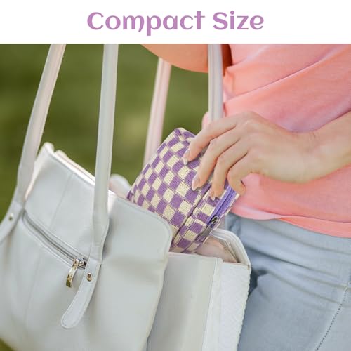 Image of 4Pcs Sanitary Napkin Storage Bag, Portable Period Bag for Teen Girls Woman, Pad Pouch Tampon for Purse, Reusable Zipper Period Pouches for Teen School Office Travel Feminine Care Organizer, Plaid