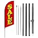 Anley 7.5 FT Sale Feather Flag Banner Kit - Outdoor Swooper Advertising Flags with Pole and Stake - Sale Sign for Storefront, Discount Promotions, Events, Retail Sales - Weather Resistant & Easy Setup