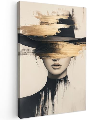 MuchoWow© Impression sur Toile Decoration Murale Peinture 40x60 cm Tableaux Art Décoratif Muraux Décoration Chambre Femme - Chapeau - Peinture