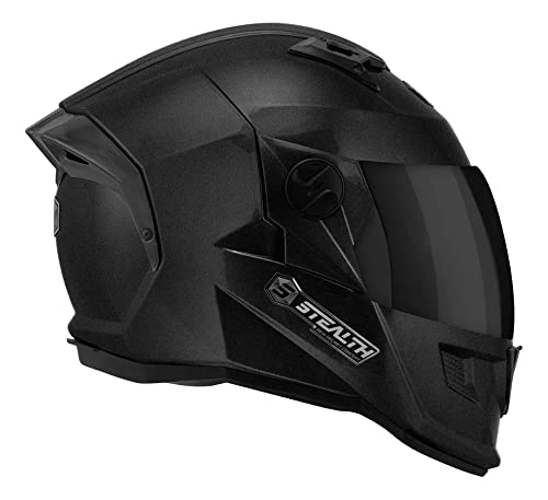 Capacete Fechado Stealth Solid 62 Viseira Fumê Preto Metalico