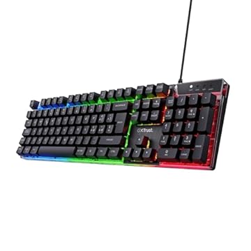Trust Gaming GXT 835 Azor Tastiera Gaming, Layout Italiano QWERTY, USB, Anti-ghosting, Tastiera Retroilluminata LED RGB Per PC, Computer, Laptop, Mac - Nero