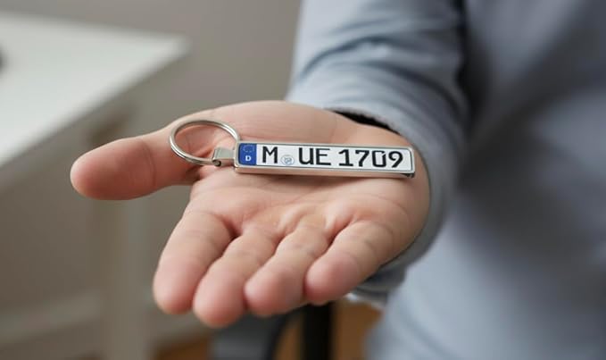Personalisierter Kennzeichen-Autoschlüsselanhänger  – Vorschau 3