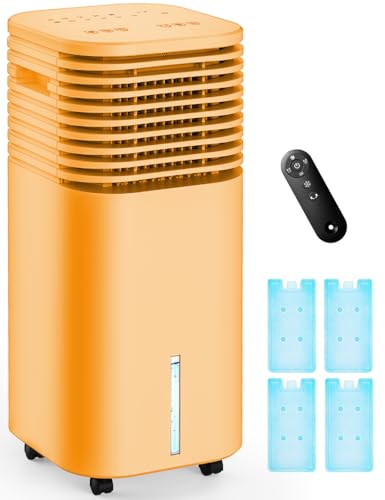 Image of 4-IN-1 Portable Air Conditioners, Evaporative Air Cooler w /4 Modes & 3 Speeds, 15H Timer for Smart Auto-off, 2-Gal Tank for 20H Cooling,17FT Remote,No Hose Needed - Orange