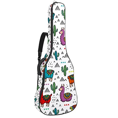 Sac à dos guitare acoustique imperméable à motif fleuri et grand organiseur de rangement