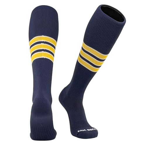 Elite Competitor Knee-High Long Baseball, Football, Soccer Socks - Navy White Gold