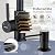 WEWE Black Kitchen Faucet with Soap Dispenser, Kitchen Sink Faucet with Pull Down Sprayer 3 Modes Stainless Steel with WEWE Matte Black Drinking Water Faucet