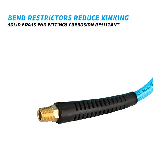 Wynnsky 1/4''×10Ft Recoil Pu Air Hose, Air Compressor Hose With Swivel Fittings And Bend Restrictors #TOP2