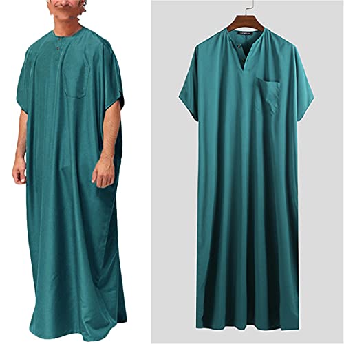 Caftan islamique homme manche courte vêtement ample rétro - 2