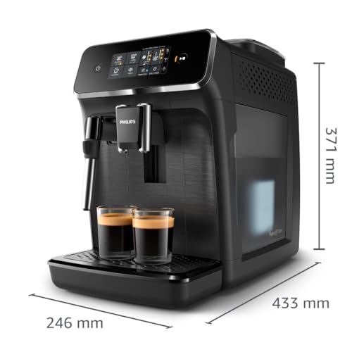 Philips Serie 2200 Kaffeevollautomat – 2 Kaffeesorten, Klassischer Milchaufschäumer, Intuitives Touchdisplay, 100% Keramikmahlwerk, mattes Schwarz (EP2220/10) – Bild 3