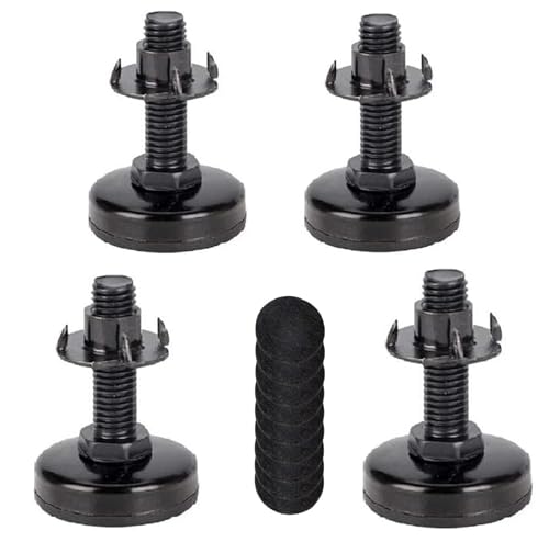 PONGJA Leveling Feet Adjustable Furniture Feet, 3/8\'\' UNC Thread Furniture Levelers Adjustable Leveling Feet for Table Chair Sofa Cabinet Raiser, 4PCS Table Leg Levelers, Black
