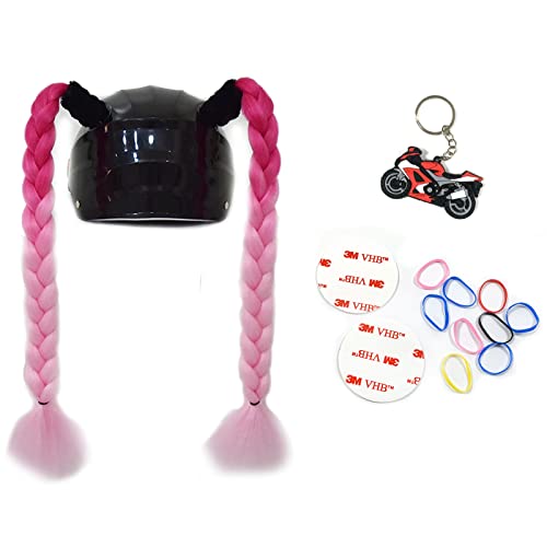 Psc Helmet Pigtail Ponytail Bicycle Braids Hair Tails for Any Helmets Decorations Cup Reusable
