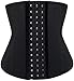 YIANNA Waist Trainer for Women Underbust Latex Sport Girdle Corsets Cincher Hourglass Body Shaper, (Black, 3XL)