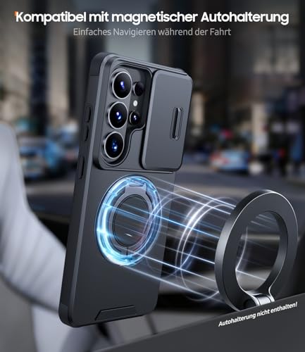 AOUIA für Samsung Galaxy S26 Ultra Hülle mit 2 Stück Panzerglas, Kameraschutz, 360° drehbarer Ringständer, Militärstandard Stoßschutz… – Ansicht 6