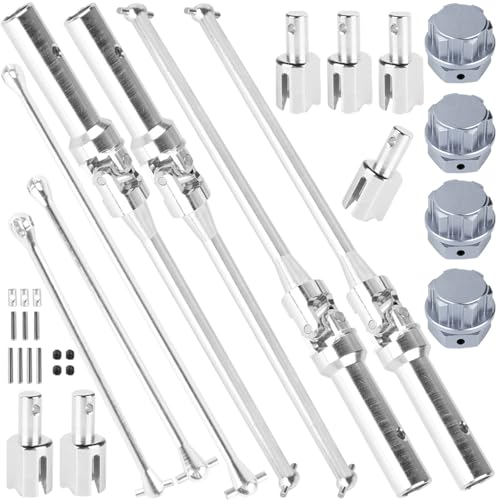 BRCatWPark RC Drive Shaft Axles & Driveshaft Dogbone & Diff Outdrive w/Wheel Hex Nuts Upgrades Part for 1/5 KRATON 8S BLX/Outcast 8S BLX,Drive Shaft Axles CVD,Silver & Titanium