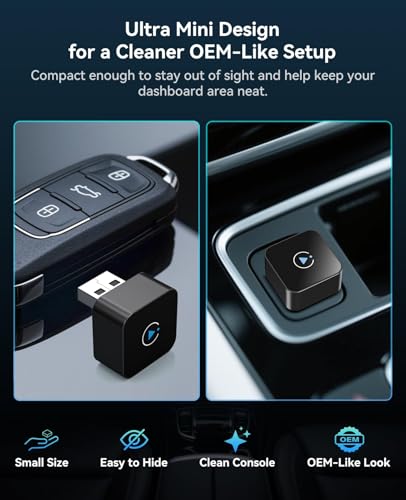 Image of Wireless CarPlay Adapter 2 in 1 2026 Upgraded for Factory Wired CarPlay, Car Play /Android Auto, Auto-Reconnect Wired to Wireless Dongle No-Lag, Plug-and-Play, 5GHz WiFi, Bluetooth 5.3 USB-A & USB-C