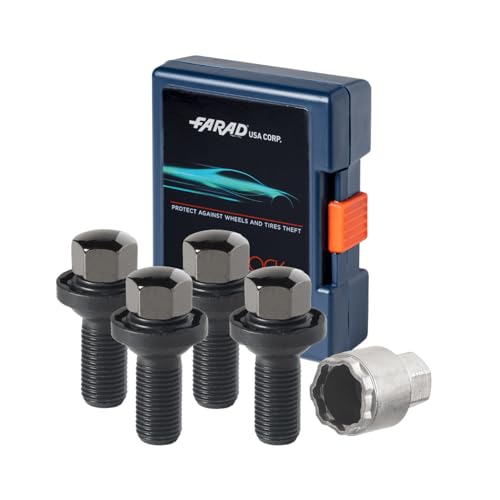 OMAC Wheel Lock Kit for Mercedes SLC-Class M14X1,5 Bolt Chromed Black 4Locks & 1Key