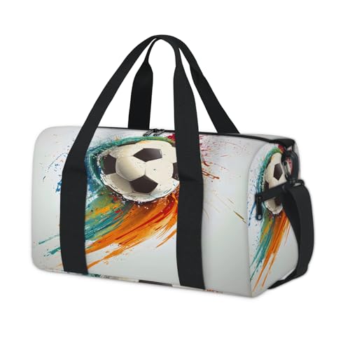 Soccer Gym Bag for Women, Duffle Bag for Travel Sport, Lightweight Waterproof Carry on Weekender Dance Yoga Workout Bags, Ball Sports