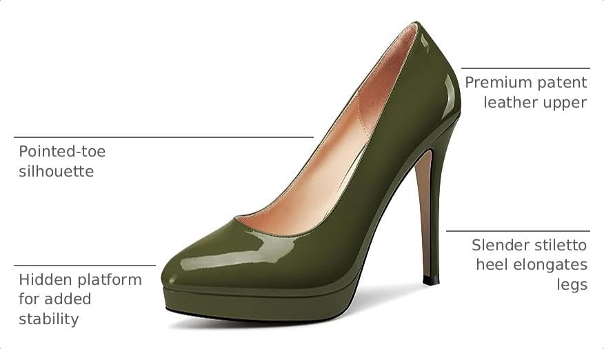 Image of Castamere Womens High Heels Platform Pumps Slip-on Stilettos 12CM Heel Office Dress Shoes