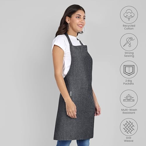 Mellow Buff Chef Aprons, Recycled Cotton Kitchen Apron With An Adjustable Neck With Long Ties thumb #1