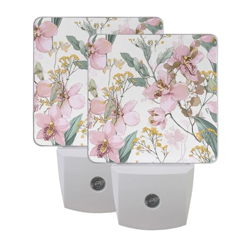 Luz Nocturna Sensor con Diseño de Flores Orquídea