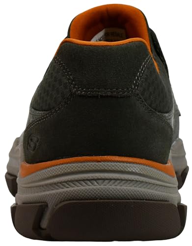 Skechers Men's Respected-Loleto Moc Toe Bungee Lace Slip On, Olive, 13 M