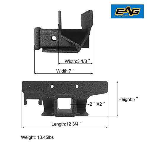 Eag 2 Inch Receiver Hitch With Wiring Harness Class Iii Tow Trailer Hitch Kit Fit For 07-18 Wrangler Jk #TOP2