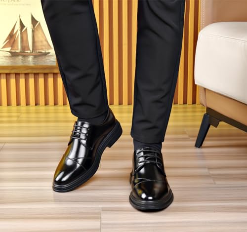 DADAWEN Men's Classic Modern Formal Business Oxford Shoes Lace Up Dress Shoe2