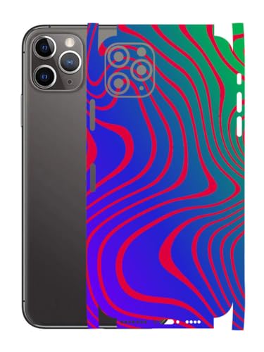 Image of AtOdds - Compatible for iPhone 11 PRO MAX - Mobile Back Skin Sticker Wrap - Lamination - Rear Screen Guard Protector (Coverage - Back+Camera+Sides) (Design - Hydro Dip)